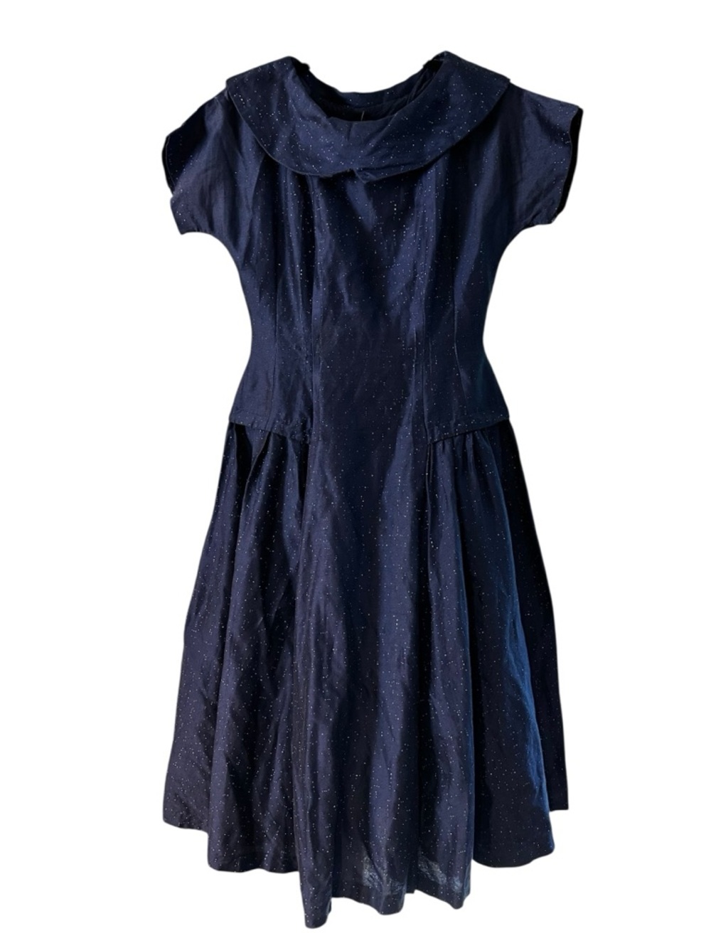 Vintage 1950s navy blue dress, small/medium